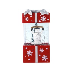 Dekorácia CHRISTMAS SNOW LANTERN GIFT FLX-3 – darček so snežítkom