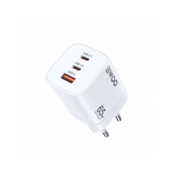 USB adaptér BWOO CDA147 GaN PD QC 65 W biely – adaptér