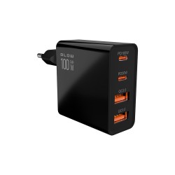 USB adaptér BLOW 76-028 GaN PD QC 100 W čierny – adaptér