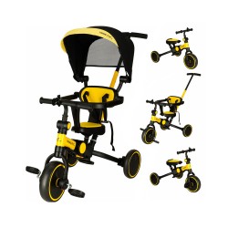 Trojkolka TRIKE FIX V4 žlto-čierna – trojkolka so strieškou a varianty