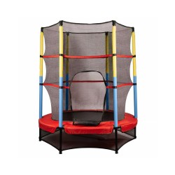 Trampolína pre deti 140cm – červeno-modrá trampolína so sieťou