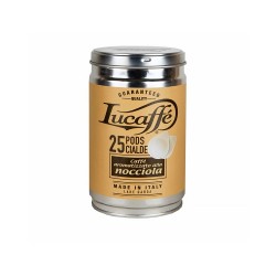 Káva LUCAFFE Nocciola E.S.E. pody 25 ks – zlatá plechovka