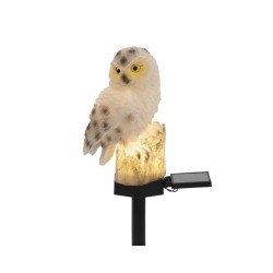 Solárna lampa SOVA HOME MX671B – rozsvietená sova so solárnym panelom