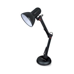 Stolová lampa ESPERANZA ELD112K AVIOR E27 čierna s ramenom – čierna lampa s kĺbovým ramenom
