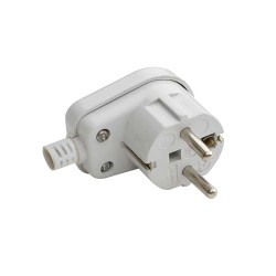 Vidlica 230V uhlová ESPERANZA ELK308W – biela uhlová zástrčka