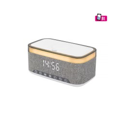 Rádiobudík LED HOME LTCR06 s reproduktorom a bezdrôtovou nabíjačkou – budík so svetlom