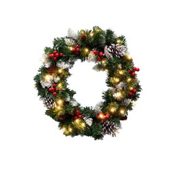 Veniec LED 45 cm IP44 HOME KMK45LED – svietiaci veniec so šiškami