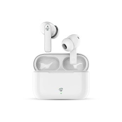 Bluetooth slúchadlá NEDIS HPBT2425WT – biele slúchadlá v puzdre