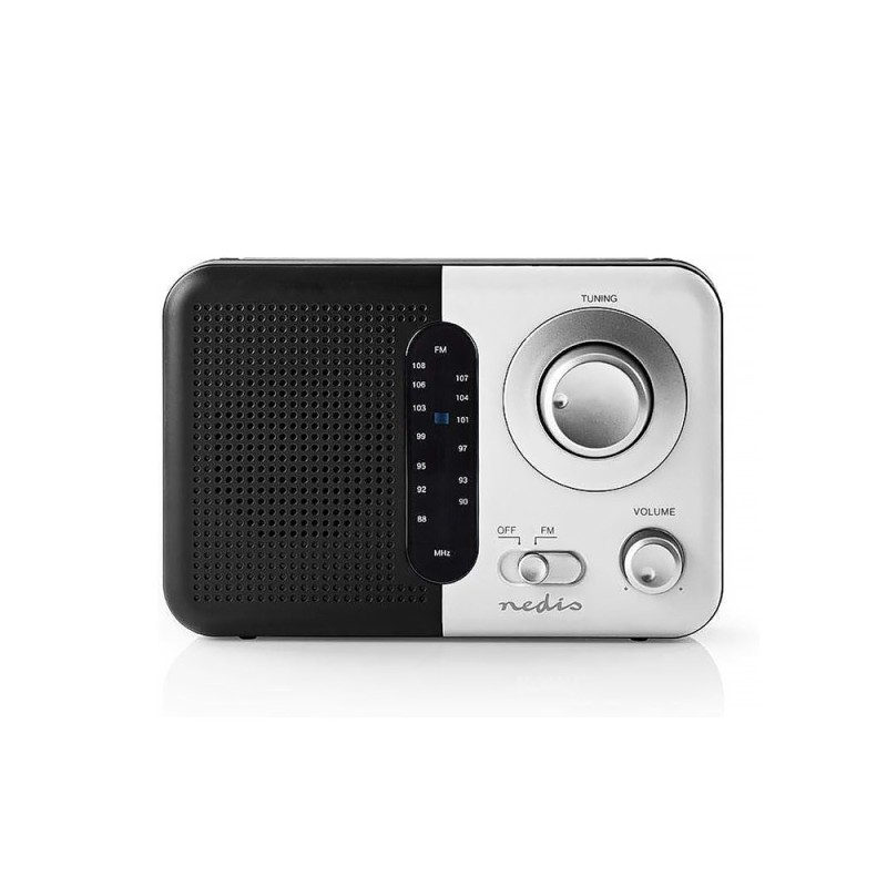Rádio prenosné NEDIS RDFM1300WT – čierno-biele rádio