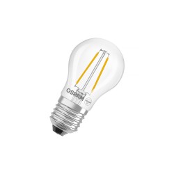 LED žiarovka OSRAM SCLP25 E27 827 – filamentová guľa zo šikma