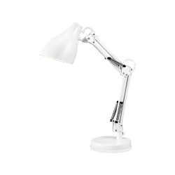 Stolová lampa OSRAM OFFICE LINE DESK PEAR E27 biela s ramenom – biela lampa s kĺbovým ramenom