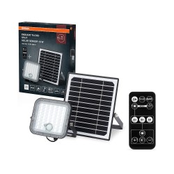 Reflektor LED so solárnym panelom a PIR OSRAM ENDURA FLOOD SPLIT SOLAR 10W 4000K – reflektor, panel a ovládač s balením