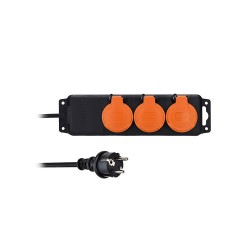 Predlžovací kábel gumový 5m 3 zásuvky 3x2,5mm IP44 SOLIGHT PP328 – predlžovačka
