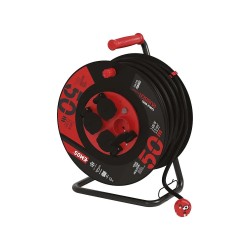 Predlžovací bubon gumový 50m 4 zásuvky 3x2,5mm EMOS P084503 IP44 – bubon