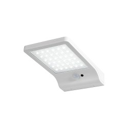 Svietidlo LED so solárnym panelom a PIR OSRAM DOORLED biele 3W 4000K IP44 – biele nástenné svietidlo so senzorom