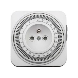 Spínacie hodiny mechanické 24 h SOLIGHT DT06 – hodiny s ciferníkom okolo zásuvky