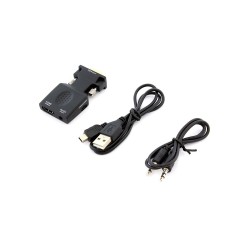 Redukcia VGA na HDMI s audiom HD38 – redukcia s napájacím a audio káblom