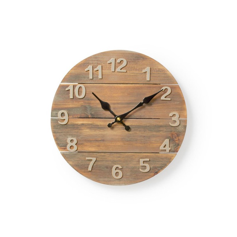 Hodiny NEDIS drevené 30cm – hodiny s drevenými doskami