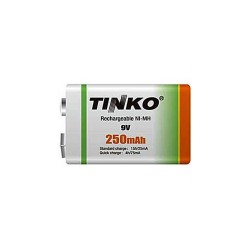 Nabíjacia batéria TINKO 9V 250 mAh Ni-MH 6F22 – batéria