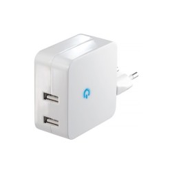 USB adaptér SOLIGHT DC41 2× USB-A 2,4 A biely – adaptér