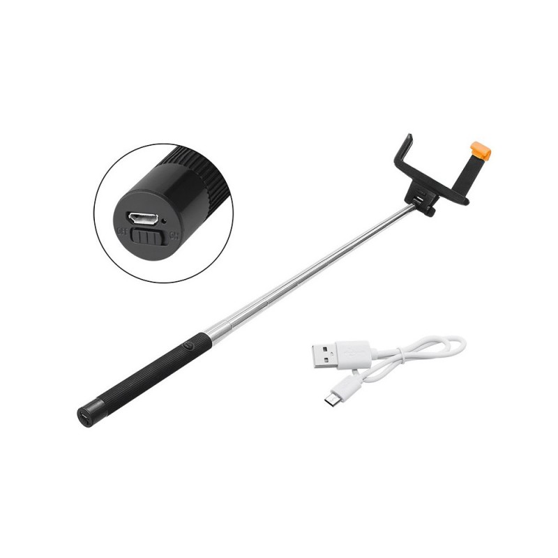 Selfie tyč teleskopická SFB-105 bluetooth – tyč s káblom a ovládačom