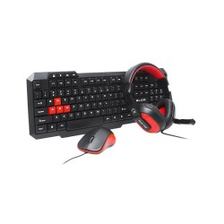 Klávesnica k PC + myš + slúchadlá BLOW V3 čierno-červená – kompletná sada