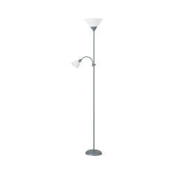 Stojanová lampa RABALUX 4028 Action strieborná – lampa s dvomi tienidlami