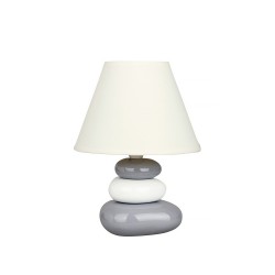 Stolová lampa RABALUX 4948 Salem sivo-biela – lampa so sivo-bielym podstavcom