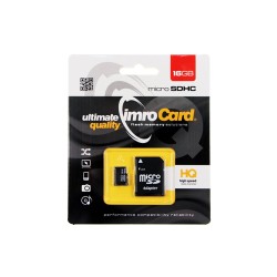 Karta micro SD 16GB s adaptérom IMRO – karta v balení