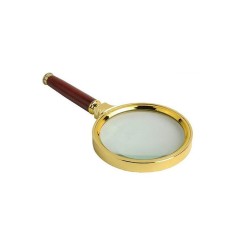 Lupa PL80Z Ø 80 mm zlatá – lupa s drevenou rúčkou