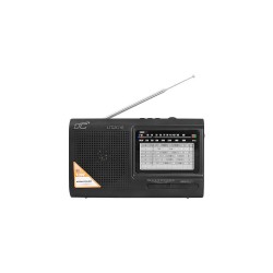 Prenosné rádio LTC 2016/CZ s USB a SD čierne – rádio s anténou