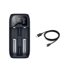 Nabíjačka batérií SOLIGHT DN27 s LCD AA/AAA/18650 – nabíjačka s káblom