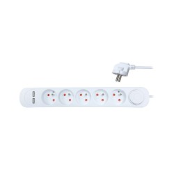 Predlžovací kábel 3m 5 zásuviek s vypínačom a 2x USB PP152USB – predlžovačka