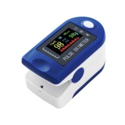 Pulzný oxymeter na prst OXYMETER – modro-biely oxymeter s displejom