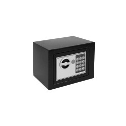 Trezor číselný + kľúč 23x17x17cm S8799 – čierny trezor s klávesnicou