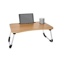Skladací stolík na notebook SL14 drevený jaseň – stolík s tabletom a hrnčekom