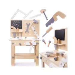 Detský drevený pracovný stolík TOOLS WB6281 – stolík a náradie