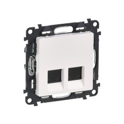 Dátová zásuvka 2×RJ45 Cat.6A LEGRAND VALENA LIFE 753149 – biela zásuvka s dvoma portami