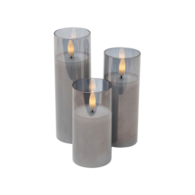 Sviečka LED sada 3 ks v skle HOME CDS3 – tri sviečky v skle