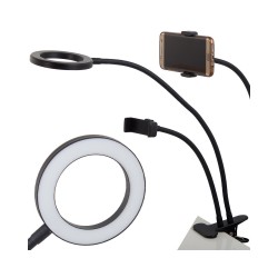 Selfie lampa so štipcom a ovládaním jasu NO.2089 – kruhové svetlo s držiakom