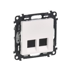 Dátová zásuvka 2×RJ45 UTP LEGRAND VALENA LIFE 753141 – biela zásuvka s dvoma portami