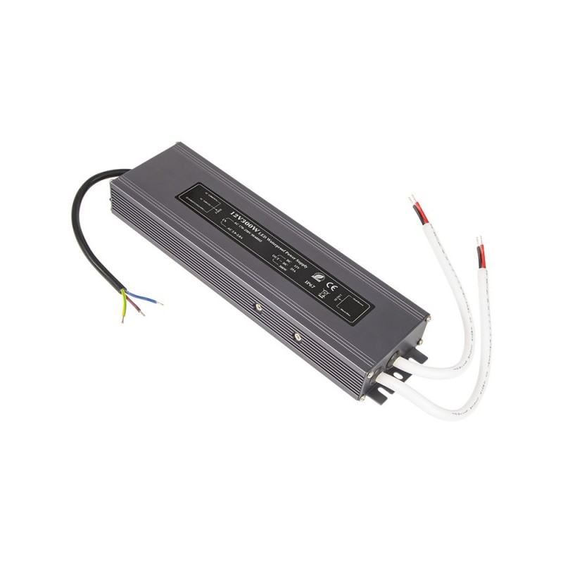 Adaptér ku LED pásu AC/DC 300W 12V IP67 – vodotesný zdroj s káblami