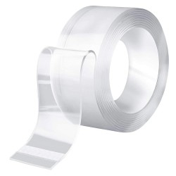 Páska obojstranná transparentná 30 mm × 1 mm × 3 m – priehľadný kotúč pásky