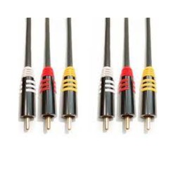Kábel 3× RCA – 3× RCA 1,5 m PROFI KOVO EH07 – kovové konektory