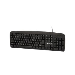 Klávesnica k PC káblová BLOW KP-104 čierna s azbukou – klávesnica spredu