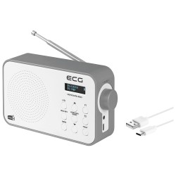 Prenosné rádio ECG RD110 DAB+ biele – rádio s káblom