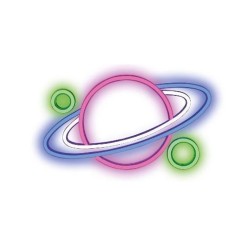 Neónová dekorácia PLANET FPNE05X – planéta s prstencom