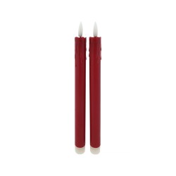 Sviečka LED dlhá HOME DECOR HD-115 červená 2 ks – sviečky