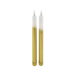Sviečka LED dlhá HOME DECOR HD-116 bielo-zlatá 2 ks – sviečky
