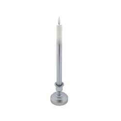 Sviečka LED dlhá na podstavci HOME DECOR HD-119SS bielo-strieborná – sviečka na podstavci